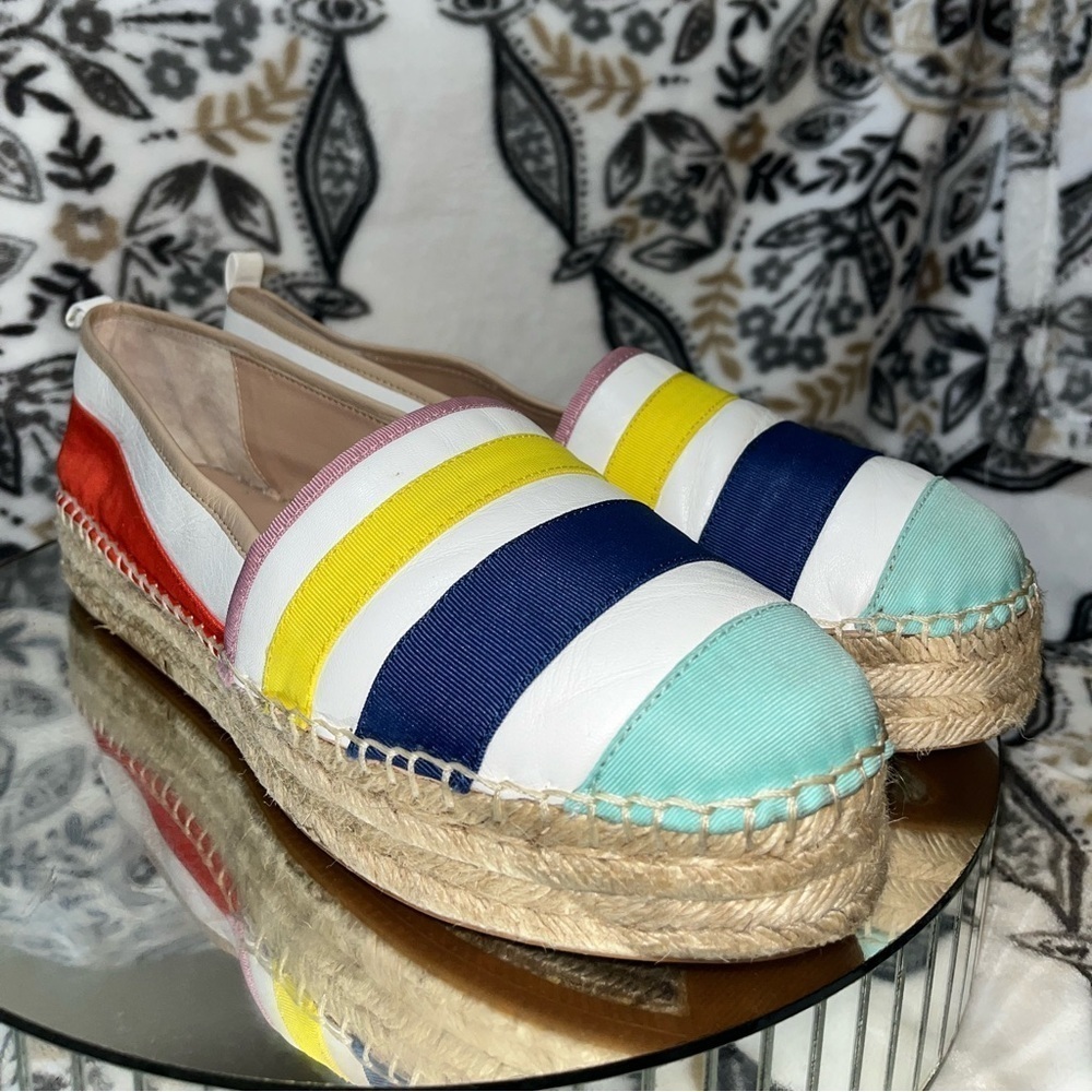 Kate Spade New York ‘Leena’ Rainbow Leather Espadrilles Sz 10. - Picture 3 of 16